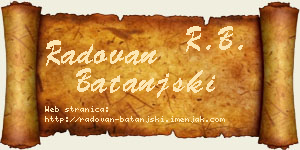 Radovan Batanjski vizit kartica